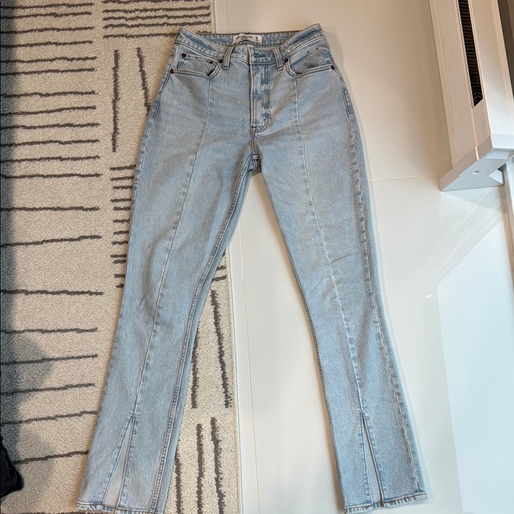 Light Blue Women's Skinny Jeans Detailed